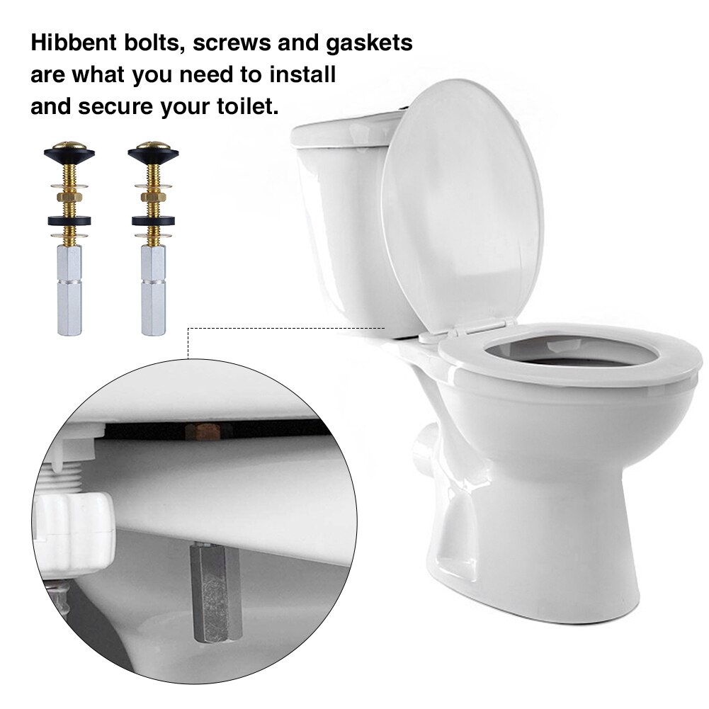 2pcs Toilet Tank To Bowl Bolt Kit For Fastening Universal Solid Brass Repair Bathroom Easy Install Hardware Heavy Duty Home