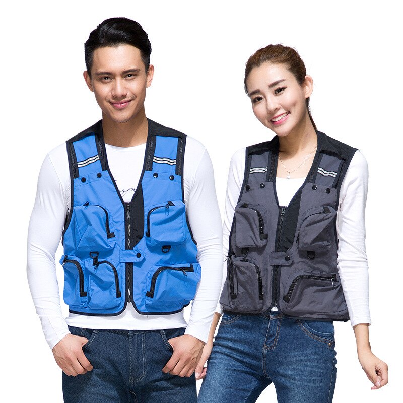 Fotografie vest reclame visserij heren canvas multi-pockets rood reporter regisseur outdoor vest