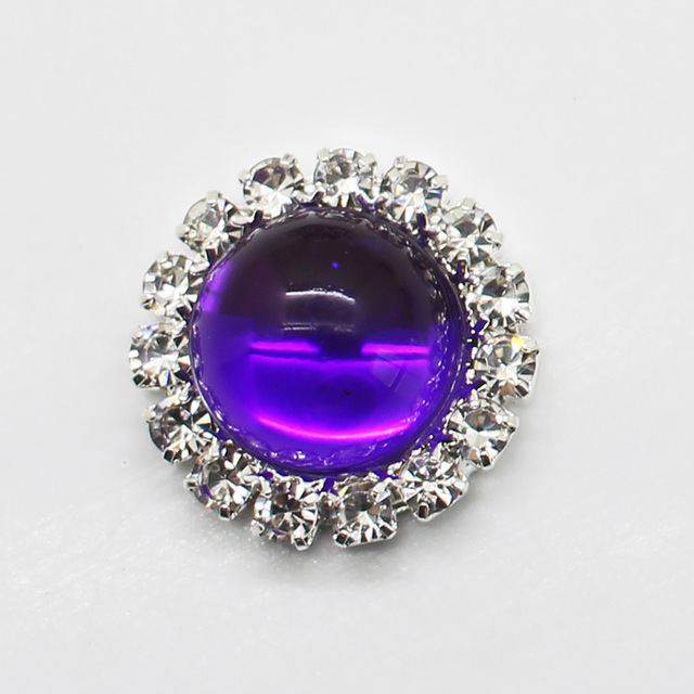 estilo, 10 Uds., cuentas brillantes de 15mm, accesorios redondos de joyería Diy, placa de diamantes de imitación, accesorios de ropa para invitación de boda: Azul