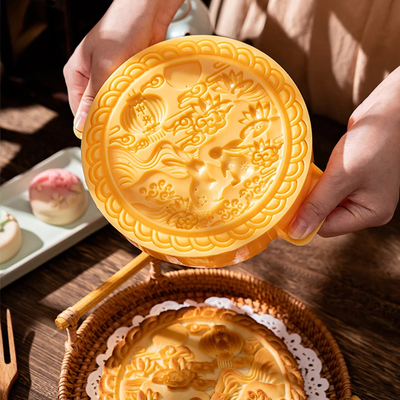 Festival del Medio Otoño molde de pastel de luna grande prensado a mano estilo cantonés 1 catties 600g horneado casero abrasivo comercial