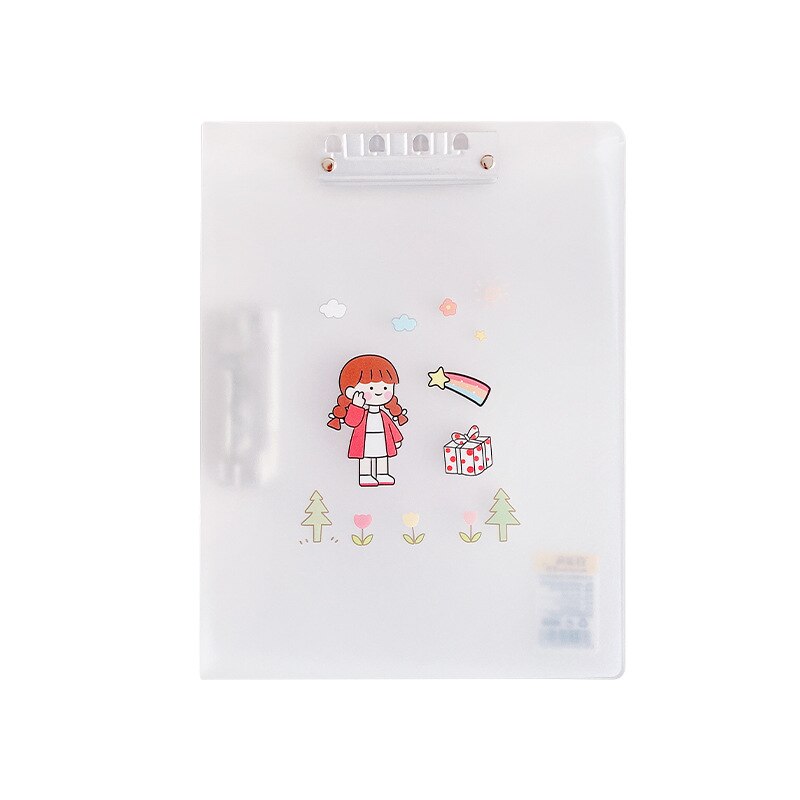 A4 Double File Folder Organizer Transparent Plastic Folder for Students with Double Strong Folder Office Supplies Stationery