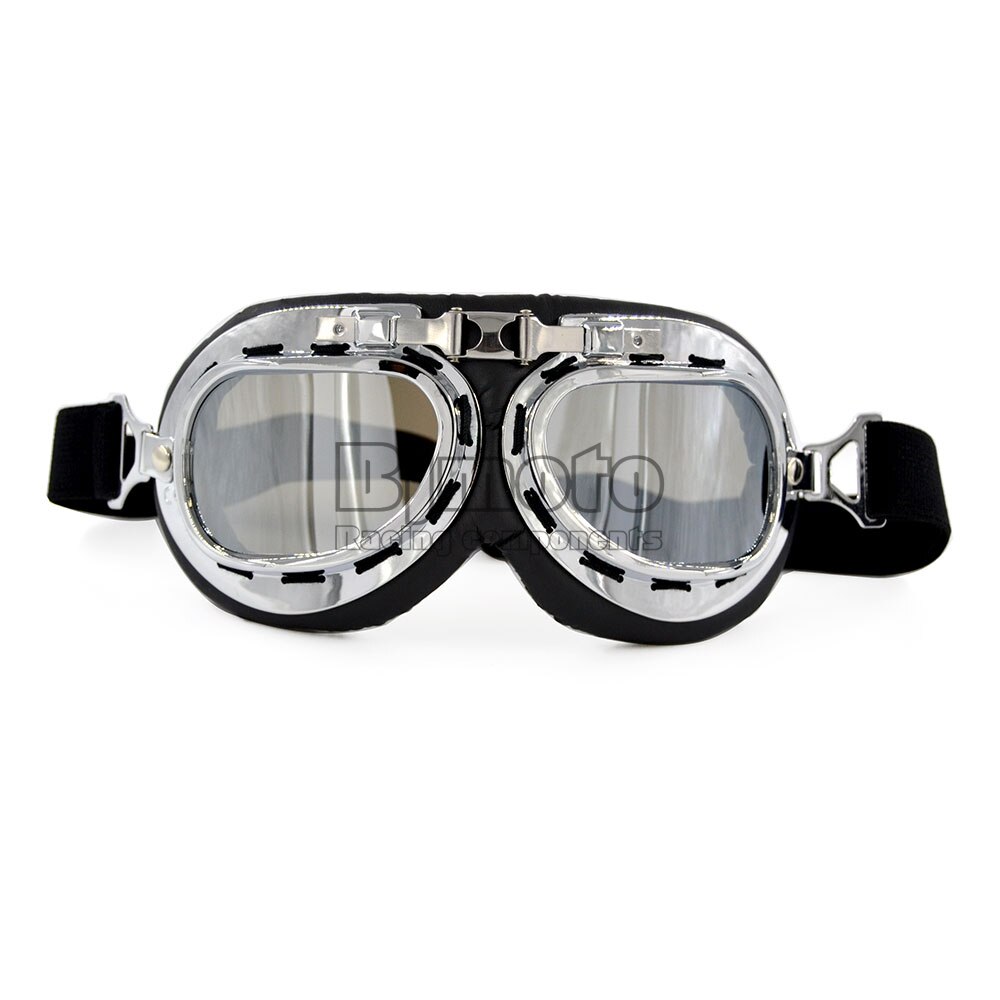 Bjmoto Motor Motorcycle Goggles Gekleurde Zonnebril Scooter Moto Bril 5 Kleuren Motocross Goggle: Silver
