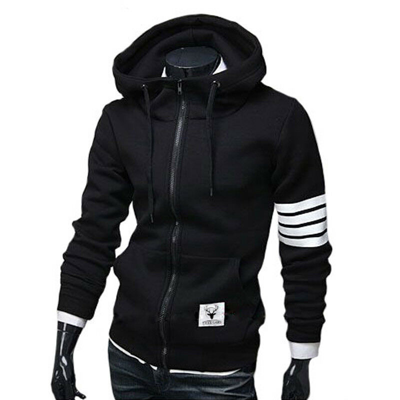 Men's Winter Slim Hoodie Warm Hooded Sweatshirt Coat Jacket Outwear Sweater Tops: L / Beige