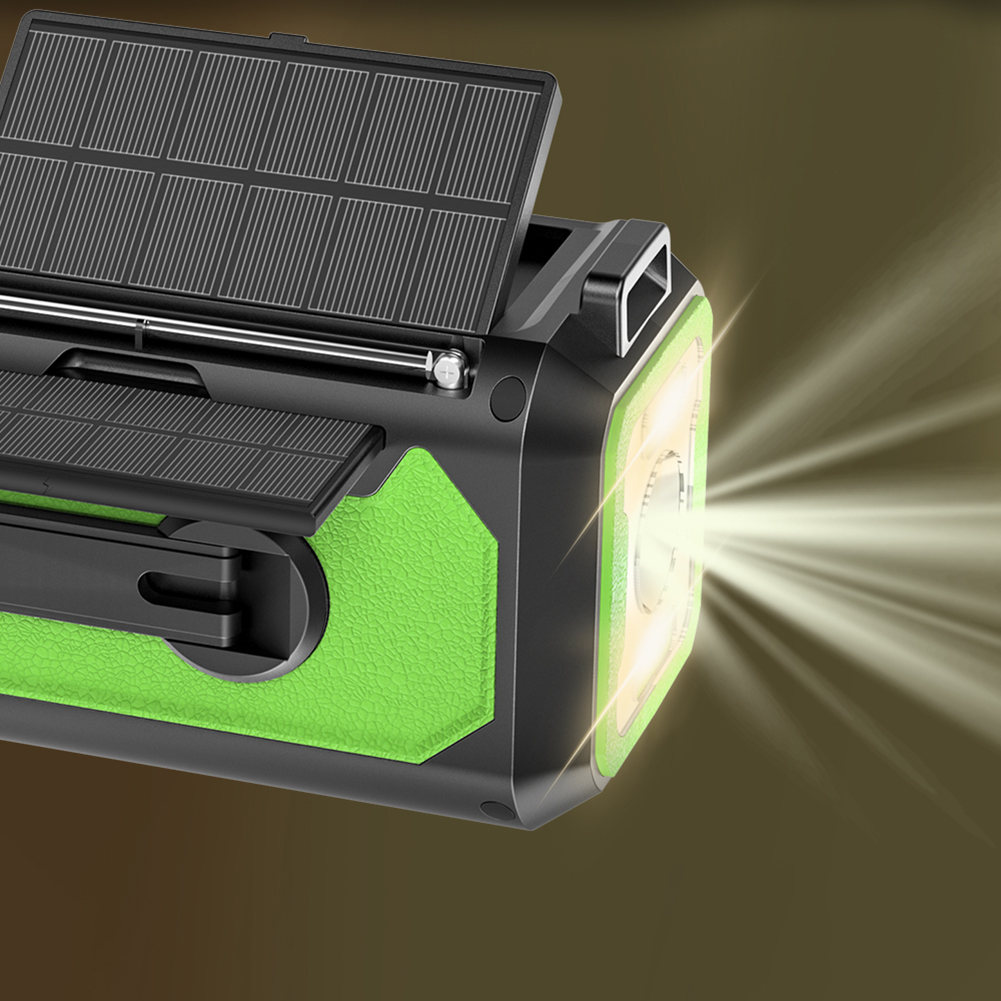 Solar handzwengel 12000 mah multifunctionele noodweerradio leeslamp powerbank sos-alarm radio-ontvanger