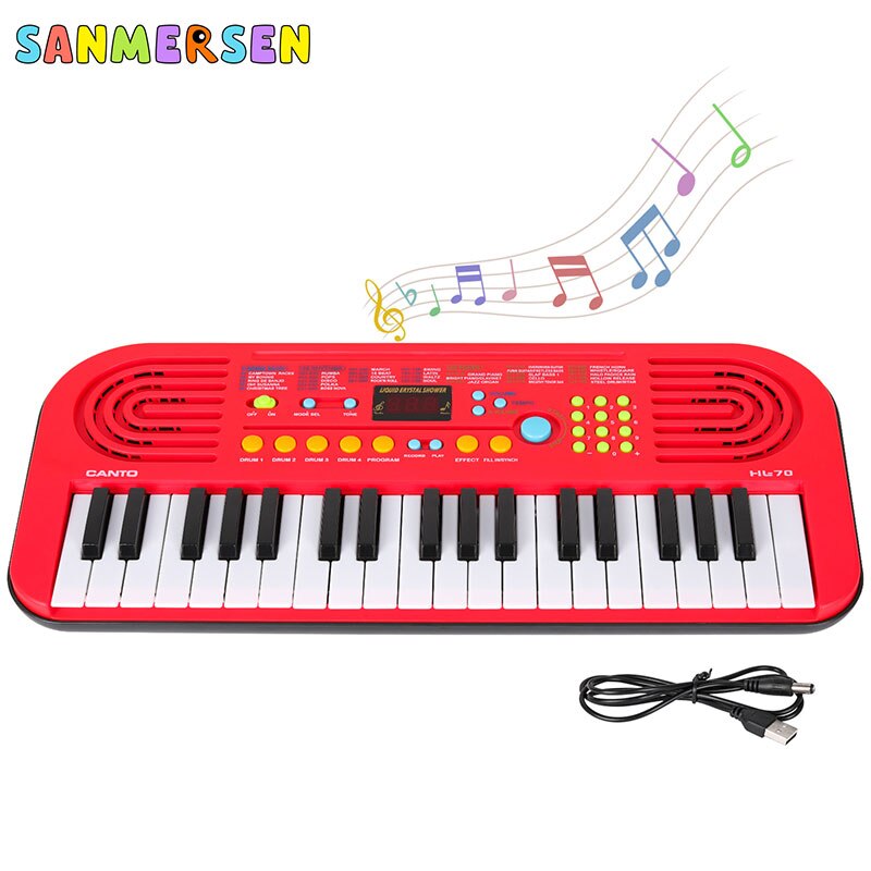 37 Keys Kids Kinderen Piano Toetsenbord Draagbaar Keyboard Piano Vroeg Leren Educatief Muziek Instrument Speelgoed Cadeau voor Kinderen