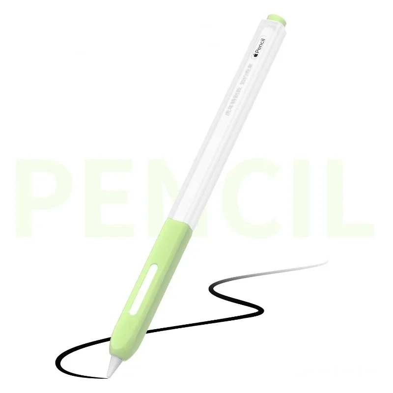 Voor Apple Pencil Pro Case Stylus Pen Gevallen Voor Apple Pencil 2 2nd Gen Cover Zachte Siliconen Coque Voor iPad potlood Pro Mouw Capa: XS / 橄榄绿