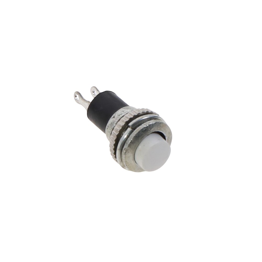 10pcs White Red Green Blue Black Yellow Panel mount 10mm Momentary OFF-(ON) Push button Switch Lower Screw Thread: white