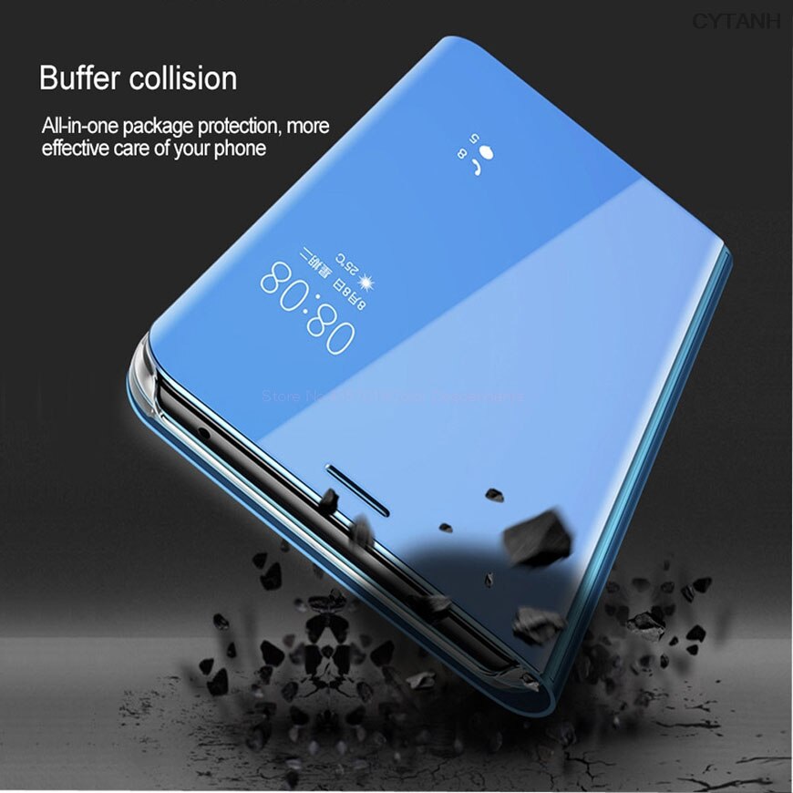 Funda Coque Honor 20 S accorto Visualizza Specchio per il Caso di Huawei Honor 20 s mar-LX1H da 6.15 pollici Del Basamento di Vibrazione Libro copertura del telefono Pianura CYTANH