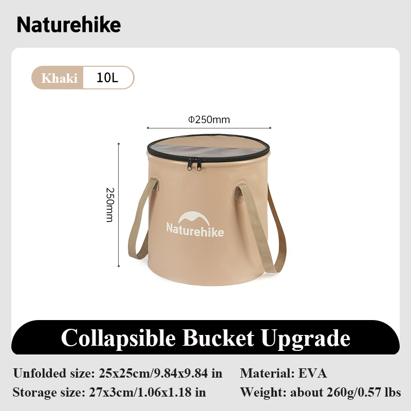 Naturehike hopfällbar hink 10l 20l utomhus bärbar hopfällbar hink eva livsmedelsklassad hink picknick grill camping vattenhink: Blå