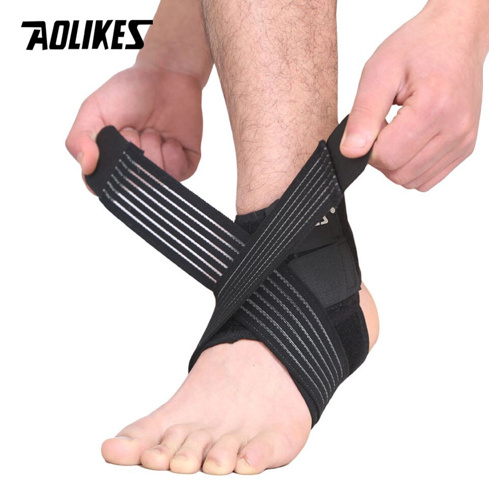 AOLIKES 1 Pair Elastic Strap Ankle Support Brace Badminton Basketball Football Taekwondo Fitness Heel Protector Gym Equipment: XL