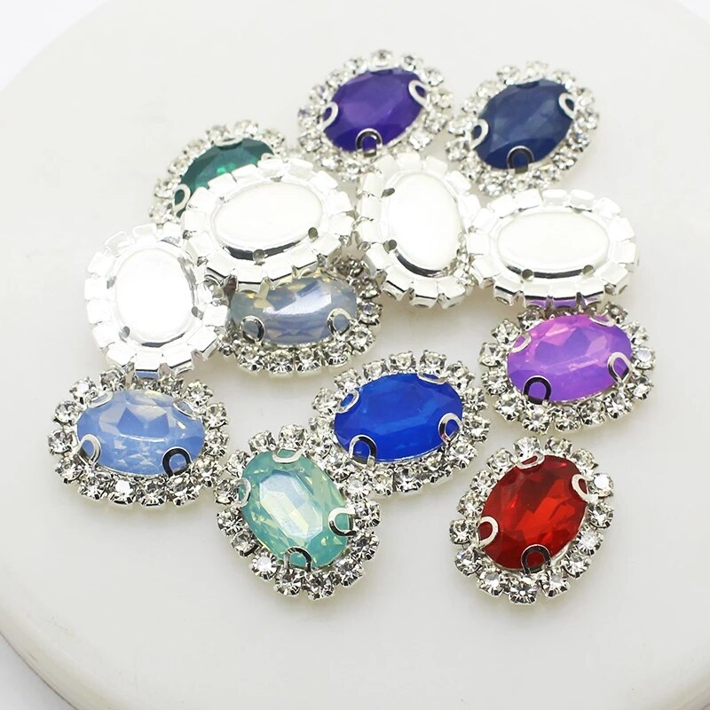 Gorąca sprzedaż 10 sztuk/partia 15*20mm RhinestoneResin galaretki kolor akcesoria do ręcznie wykonane nowe mody błyszczące Cabochon...