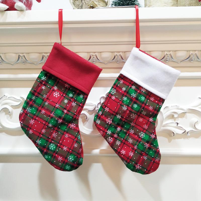 Kinder Weihnachten Stocking Decor Weihnachten Strümpfe Santa Candy Tasche Socke Kinder Candy Tasche Santa Claus Weihnachten Socken Baum Ornamente