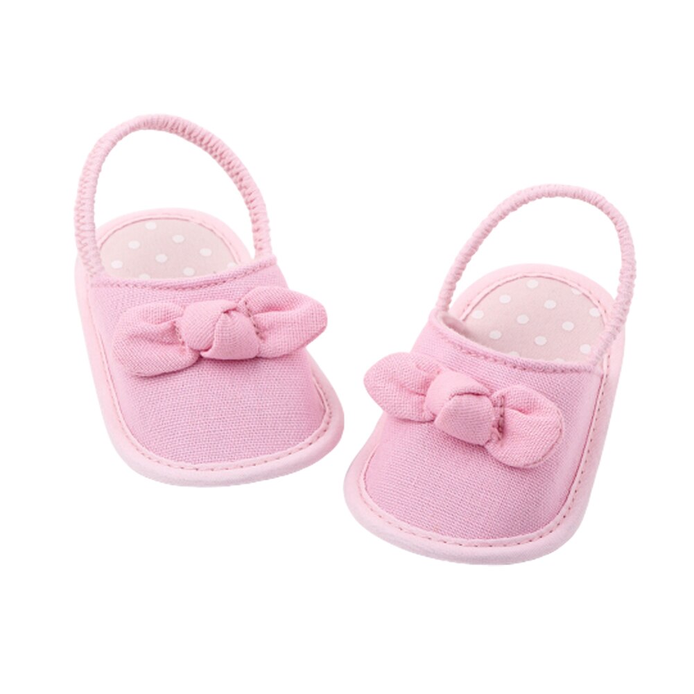 Prewalker do bebê, cor sólida anti-deslizamento sandálias sapatos de bebê para meninas meninos, branco/rosa/azul denim
