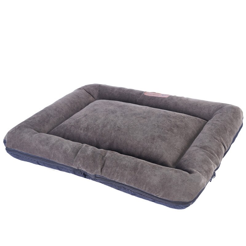 Corduroy Dog Bed Crate Mats Pad Cat Beds Pet Mat Sofa Kennel Sleeping Matteress with Removable Cover Soft Cushion for Large Dogs: Dark Gray / L 70x55cm