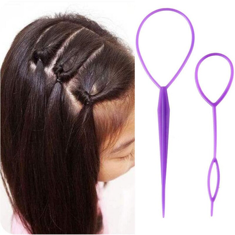 2 piezas para hacer moños, herramienta de peinado para trenzar el cabello, Coleta, peinados, Clip, palo de bucle, accesorios para peinados
