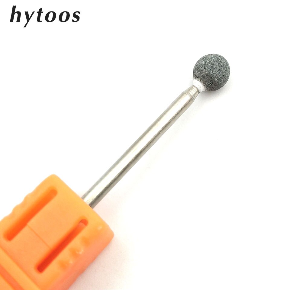 Bola de corindón verde HYTOOS, broca de 3/32 ", fresa rotativa de piedra de cerámica, puntas de manicura, accesorio para taladro eléctrico, herramienta de molinos de uñas