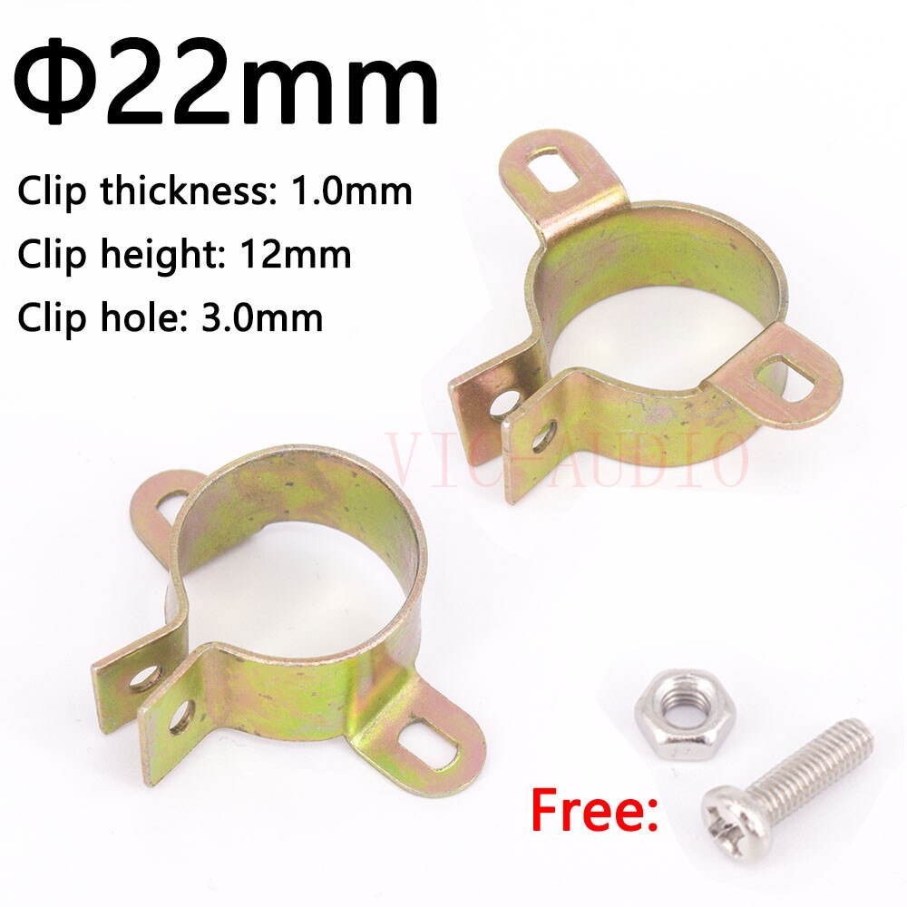 5PCS Durable Capacitor Bracket Clamp Holder Clap 22mm 25mm 30mm 35mm 40mm 45mm 50mm Mounting Clip Surface plating zinc Amplifier: 22MM