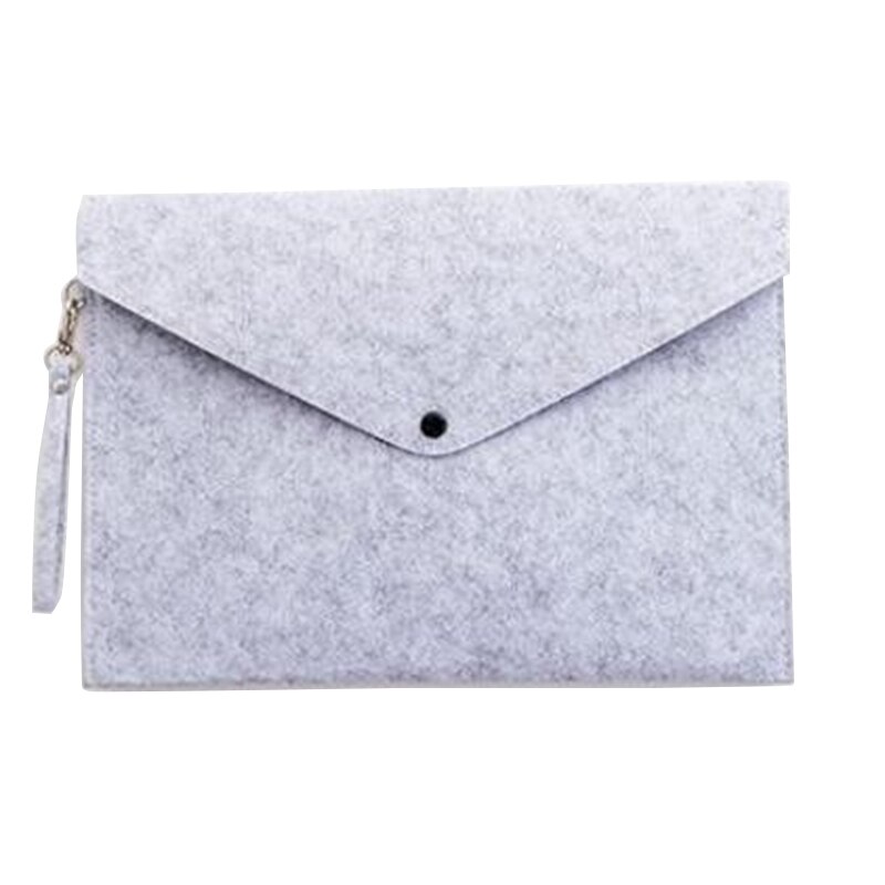1PC Simple A4 Big Capacity Document Bag Pad Business Briefcase File Folders Chemical Felt Filing Products: Light Grey