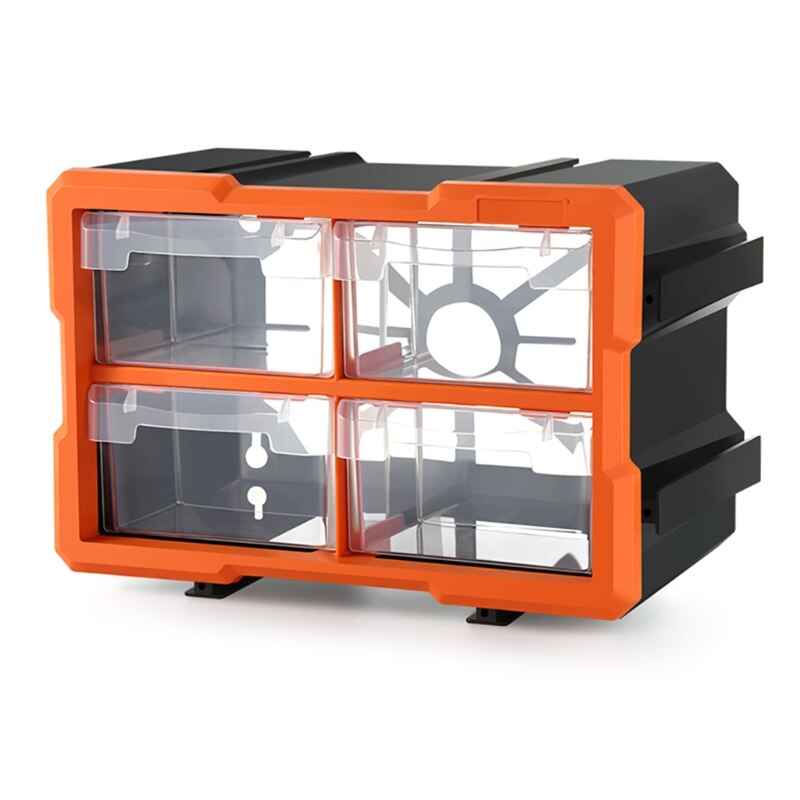 Durable Orange and Black Multi-cell Compartment Storage Box for Screws /Nuts /Small Parts 7.87x11.81x6.5&quot;