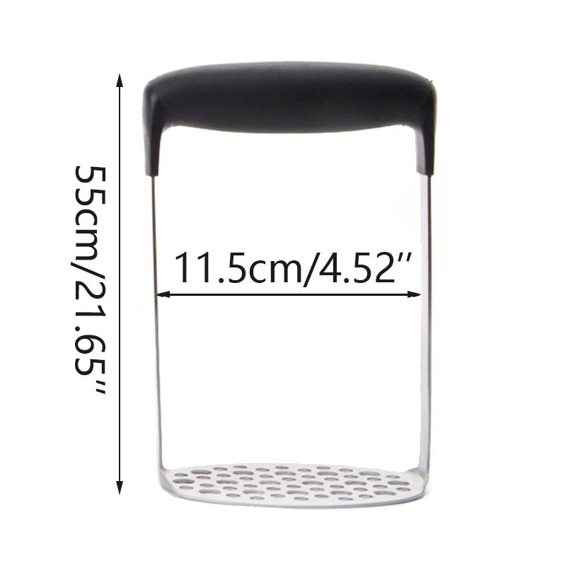 1PC Stainless Steel Potatoes Mud Pressure Mud Machine Potato Masher Ricer Fruit Vegetable Tools Kitchen Gadgets Accessories: Black