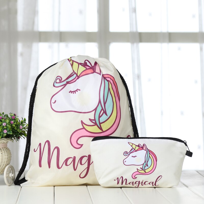 Nova fábrica saco de ombro das mulheres unissex saco de ombro dos homens de impressão de unicórnio