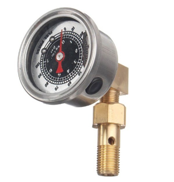 Universal- Kraftstoff Druck Flüssigkeit Gefüllt Manometer Adapter Bausatz 0-100PSI Öl Drücken Sie Messgerät Tankanzeige FPT018: Schwarz