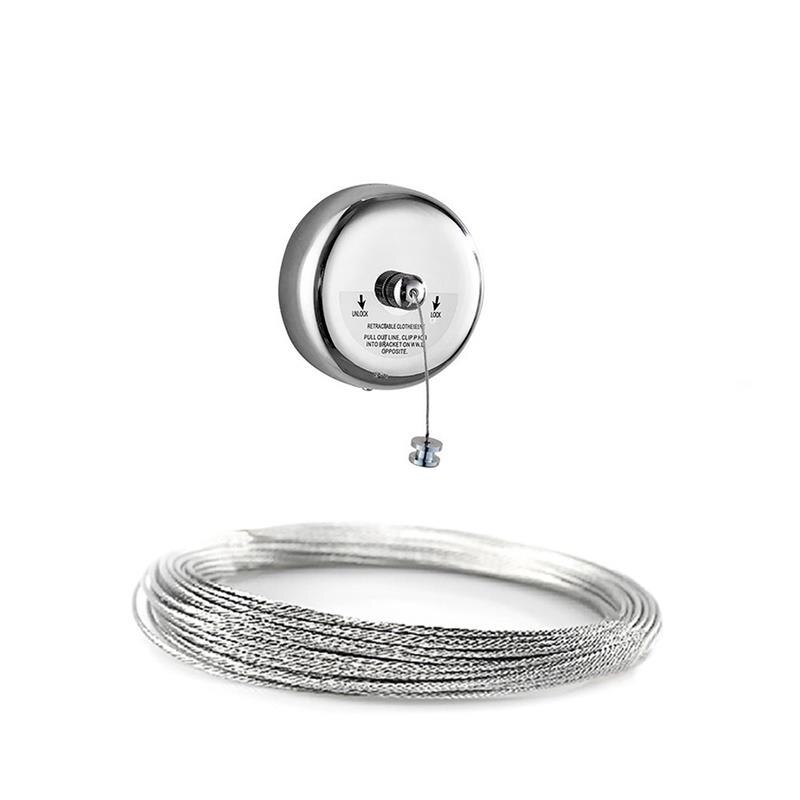 304 Stainless Steel Wall Hanging Clothesline Telescopic Invisible Wire Rope Bathroom Drying Rack Round Real Line Clothesline