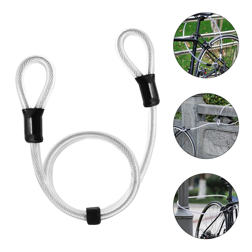 1pc Security Double Loop Coated Bike Lock Wire Bike Lock Cable For D-Lock U-Lock
