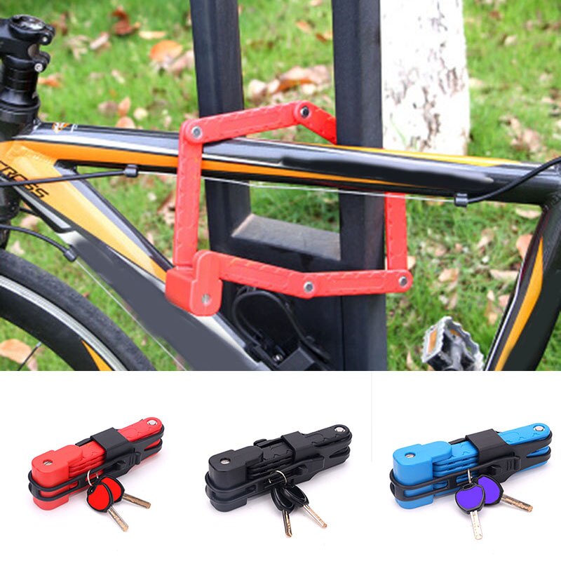 Heavy Duty Folding Bicycle Lock Cycling Bracket Compact Safety Foldylock MTB Road Bike Security Anti-theft Steel Lock