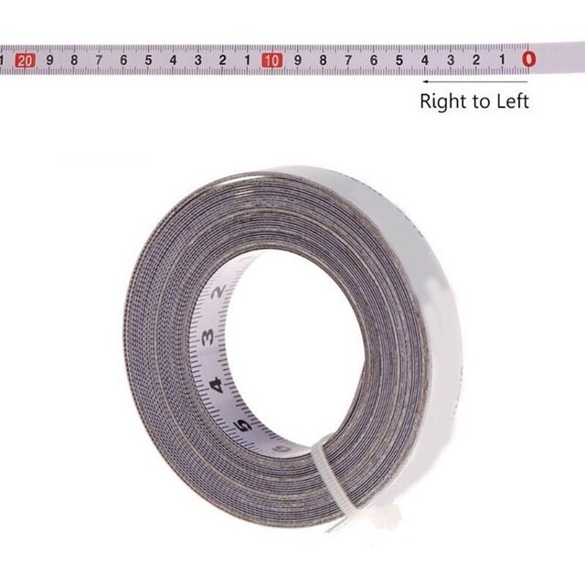 1-2M Rvs Mijter Track Meetlint Zelfklevende Metrische Schaal Heerser Roest-Proof Duurzaam En slijtvaste Heerser: right to left / 1m