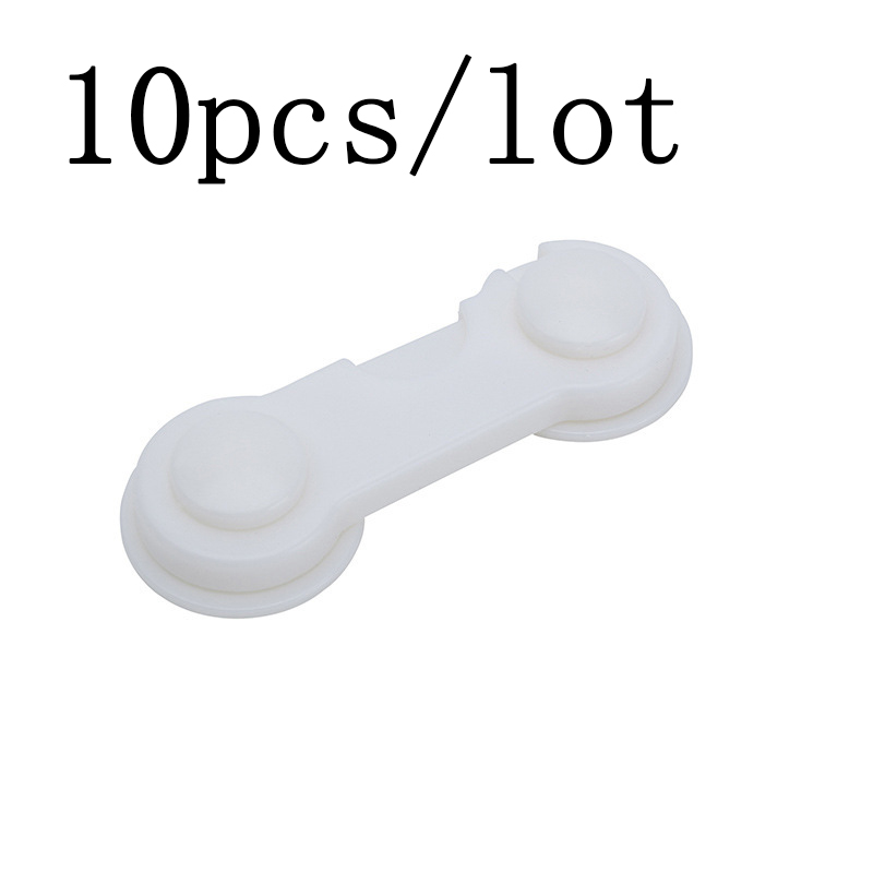 2pcs/10pcs/5pcs/lot baby protection baby safety lock child safety kids Door plastic drawers cabinet Refrigerator Window Closet: 10pcs white