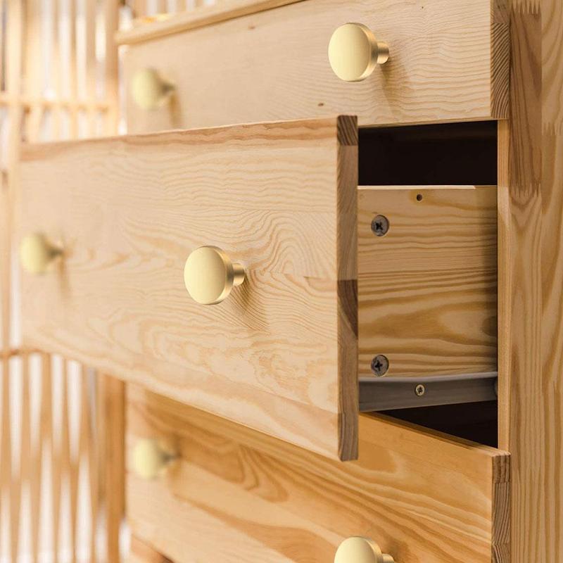 4 Stks/set Ronde Messing Massief Messing Handvat Knoppen Kabinet Keuken Pull Accessoires Lade Meubilair Handvat Deur Dresser Knop Pu T4S1