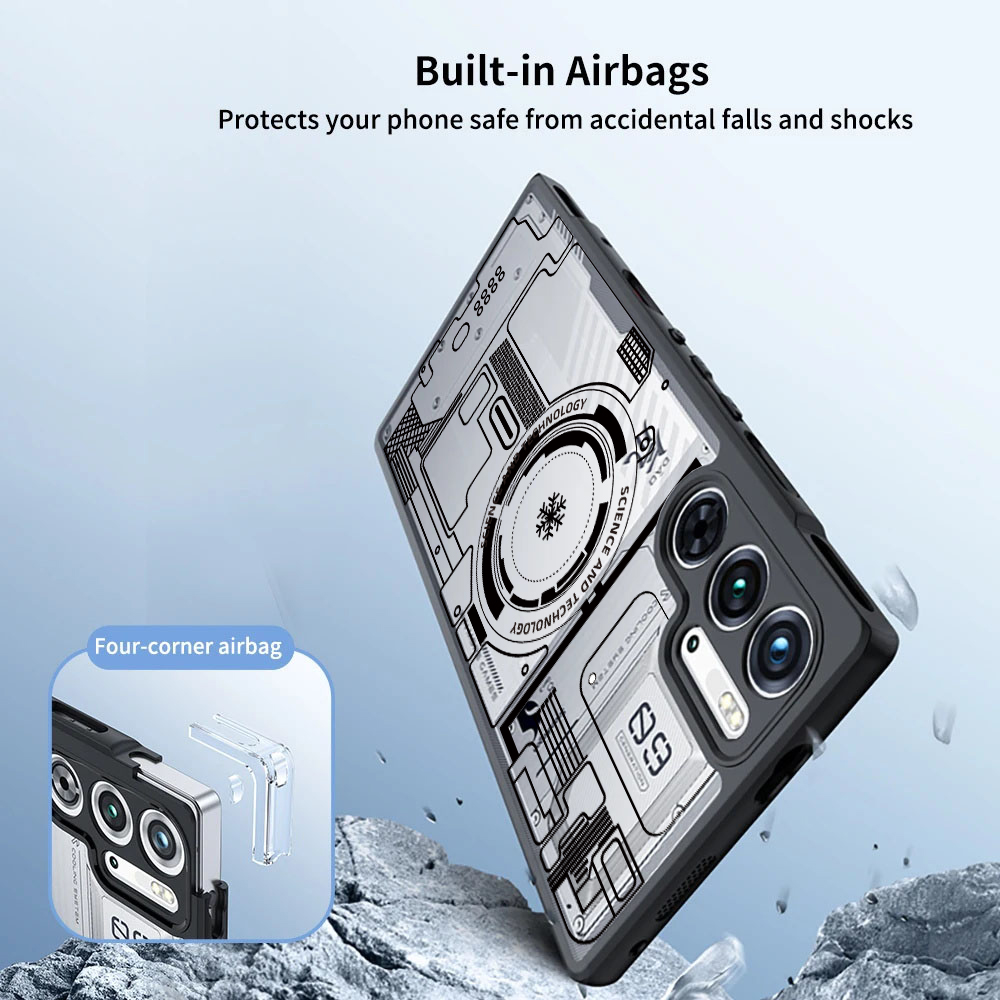 Transparent Phone Case For Red Magic 10 Air 10S 11 11s 9 9S 8 8S Pro Plus Shock Fall Prevention Acrylic Case 2.Circuit