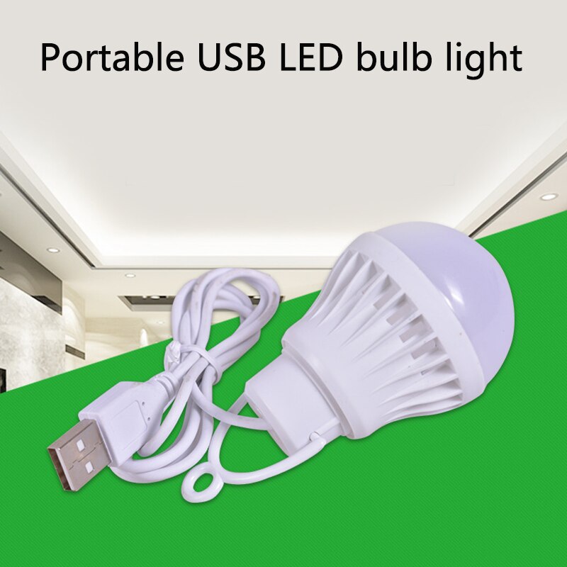 Portable USB LED energy-saving lamp bulb LED ball bulbs for outdoor notebook USB mobile power emergency light bulbs reading lamp