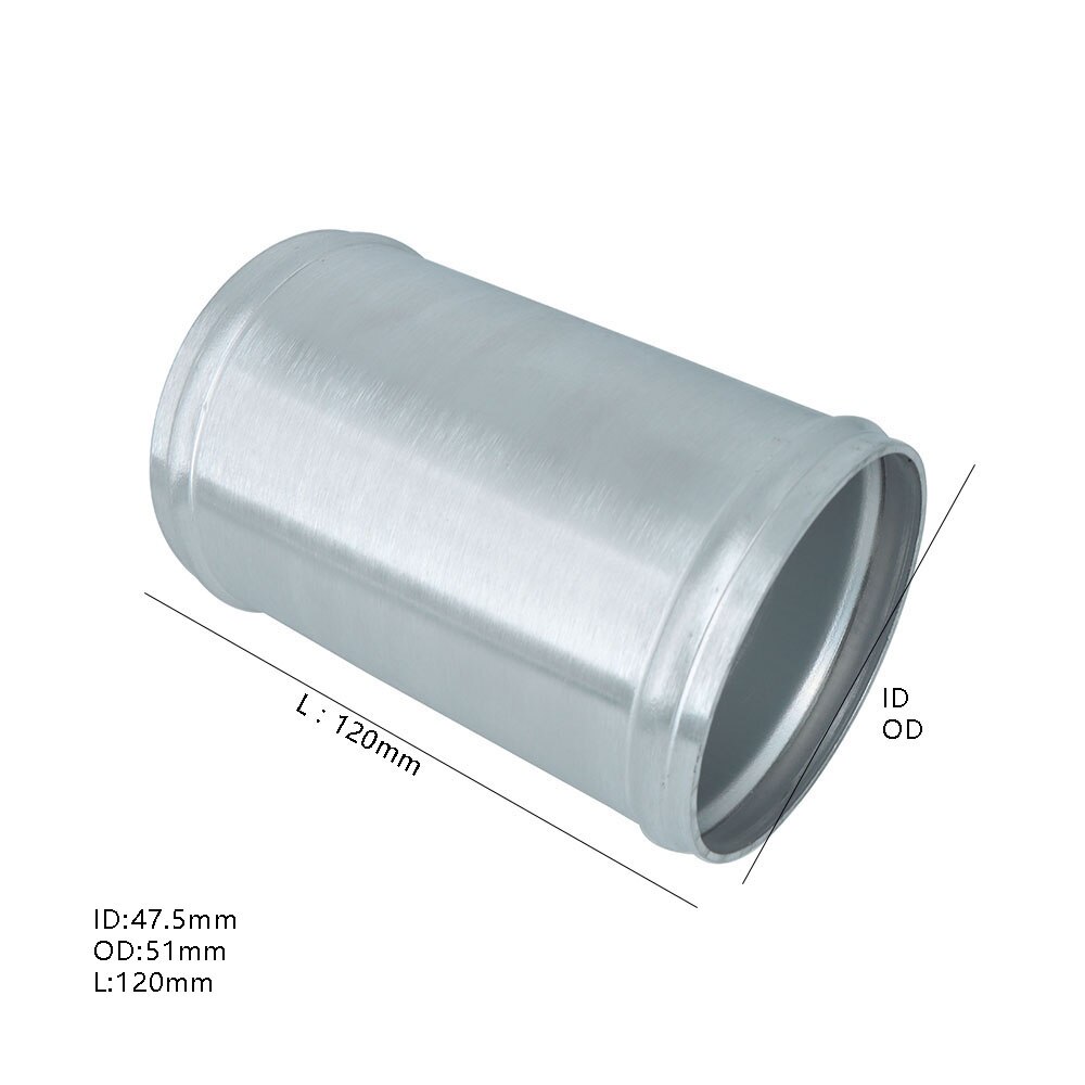 Air Intake Aluminum Tube 51/57/63/70/76mm L:120MM for Connecting Cold Air Intake Hose DIY Tube for Engine Air Flow Tuning: OD-51MM (2.0INCH)