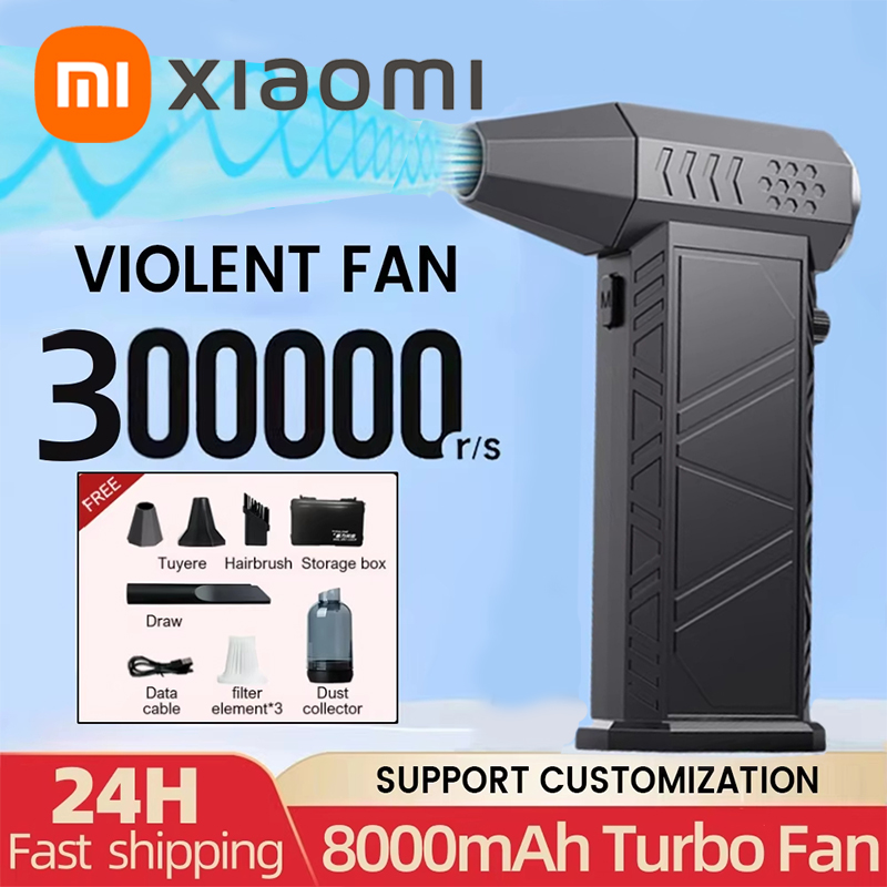 Xiaomi Violent Fan 300000RPM Powerful Air Blower Vacuum Dust Cleaner Type-C Charging Strong Winds 58m/s Brushless Turbo Jet Dry