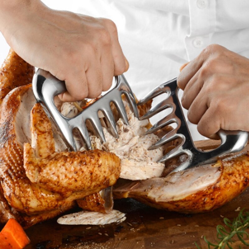 2 Stck Fleisch Schredder Krallen Edelstahl Bär Krallen BBQ Fleisch Krallen für BBQ Gabeln für Handhabung essen Grill Krallen
