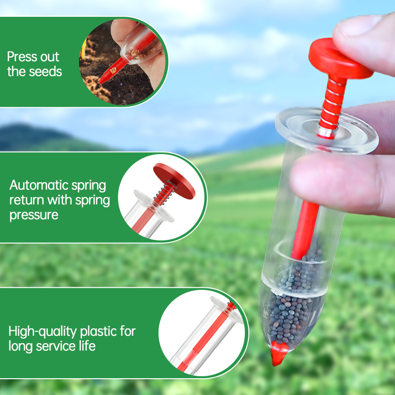 Manual Seed Sower Ergonomic Handheld Tool Adjustable Depth Hand Planter for Vegetables and Flowers Lightweight Garden Tool