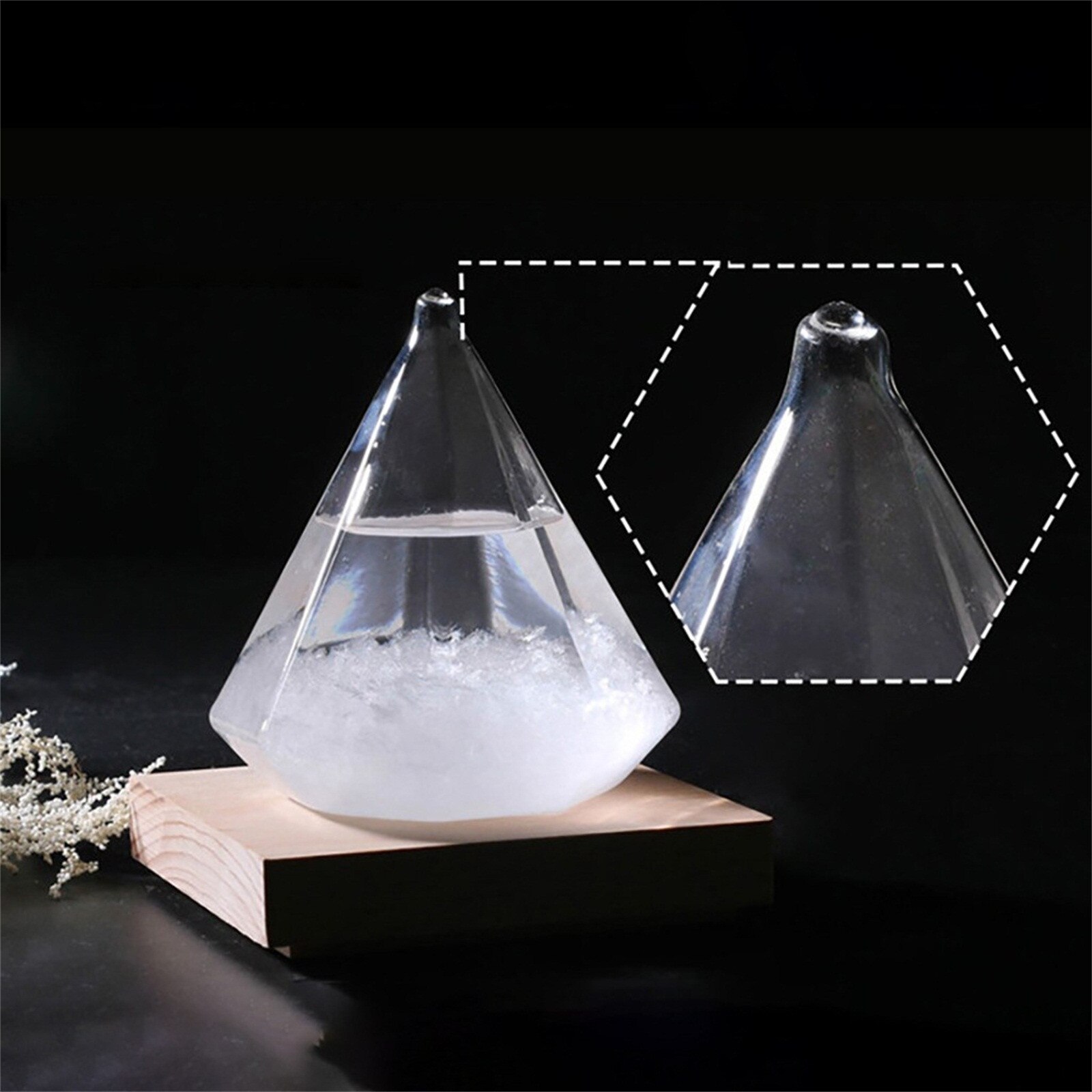 150ML Crystal Transparent Storm Glass Bottle Barometer Bottles Weather Forecast Stylish Desktop Water Weather Station #T2G