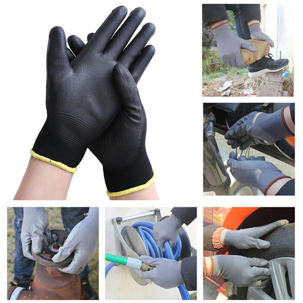 Precision Work Gloves Hand Protection Anti-static Nylon Pu Coating Flexible Gloves For Carpenters, Construction ,garden Work
