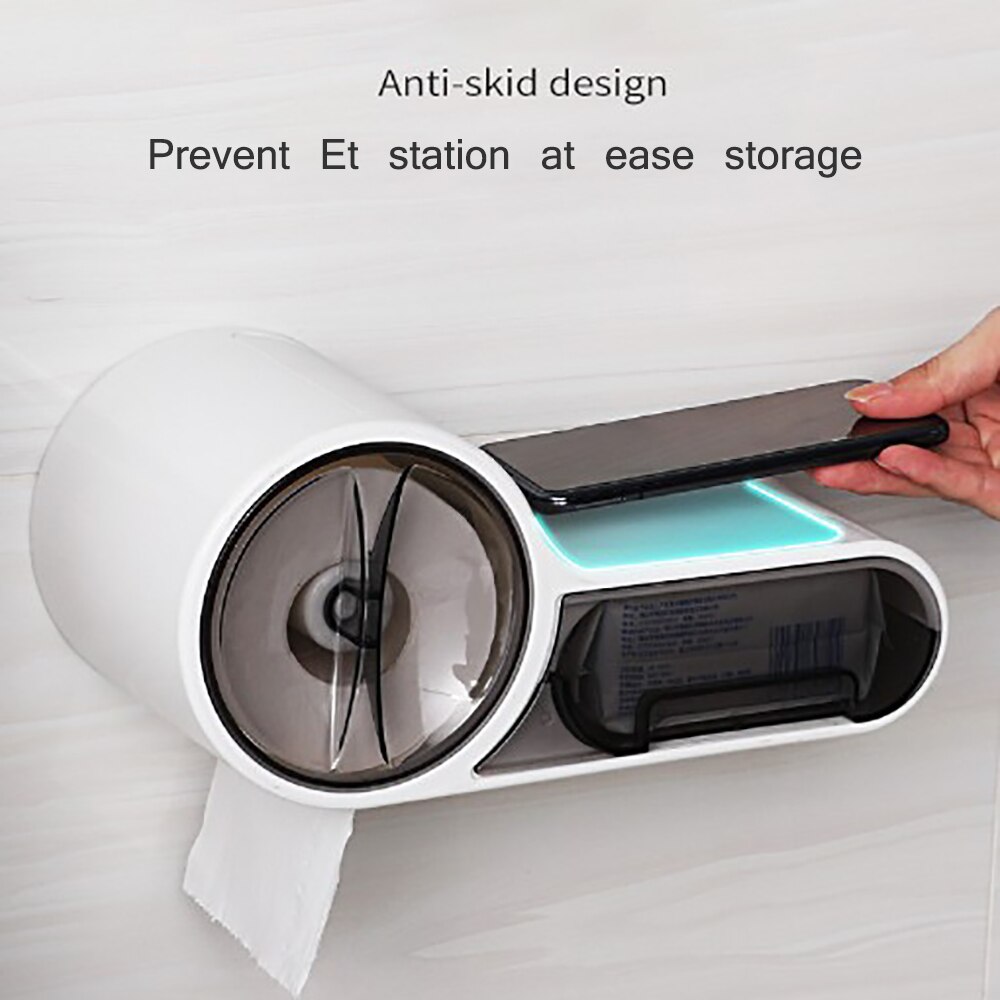 Wall Mount Toilet Paper Holder Toilet Paper Tray Roll Paper Tube Storage Box Tray Tissue Box Home Bathroom Product