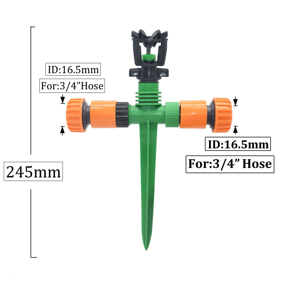 Garden Lawn 360 Degree Rotating Sprinkler 1/2 Inch Thread Automatic Rotating Scattering Nozzle For Irrigation: Light Grey