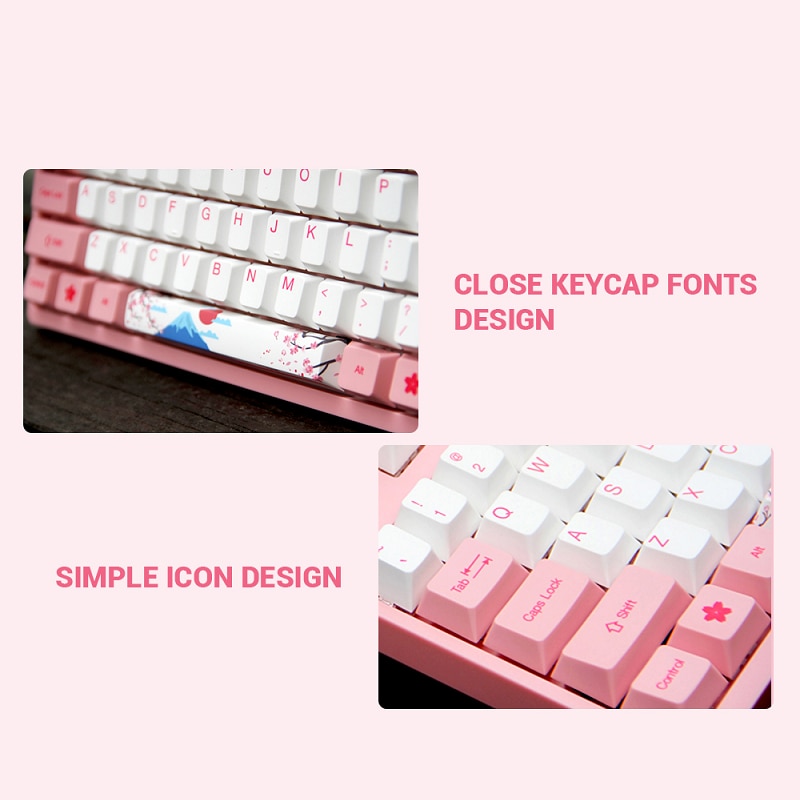 AKKO Cherry PBT 114 Key Cherry Dye-Subbed PBT Keycap Set World Tour Series Tokyo Theme Pink Girl For Gaming Mechanical Keyboard