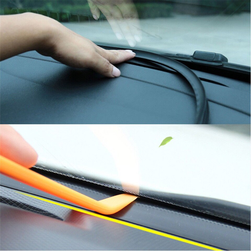 Auto Dashboard Afdichtstrip 1.6M Tochtstrip Rubber Afdichtingen Auto Afdichting Strips Auto Voorruit U Vorm Geluidsisolatie Seal Strip