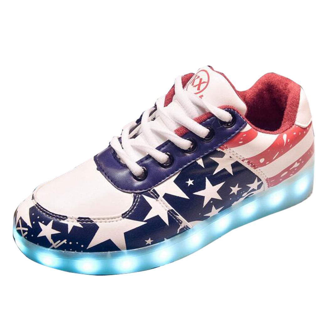 GAORUI zapatos coloridos y luminosos unisex led resplandeciente hombres mujeres USB recargable luz led zapatos adultos casual led zapatos: 7