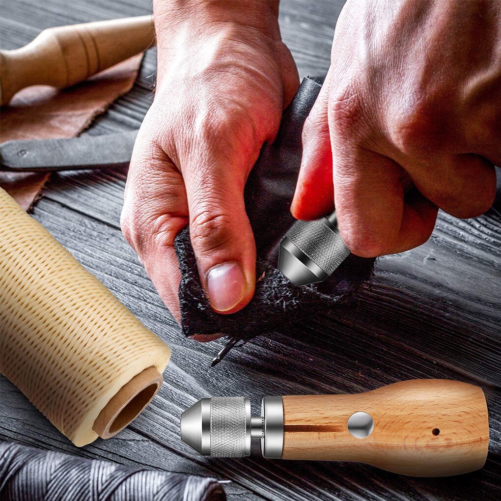 5 Pcs Leather Sewing Kit Needle and Waxed Thread Leather Sail Canvas Heavy Repair Speedy Stitcher Sewing Awl Tools