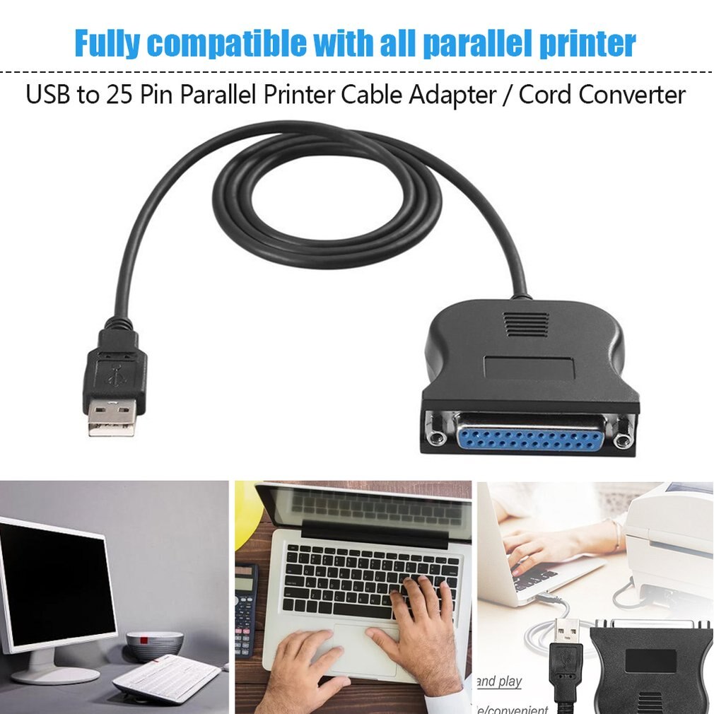 USB 2,0 a 25 Pin DB25 Cable de puerto paralelo IEEE 1284 1Mbps 25pin Cable adaptador de impresora paralela