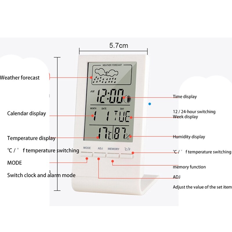 Thermomètre et hygromètre automatique pour intérieur et extérieur, indicateur de Station météo électronique, moniteur de température et d&#39;humidité