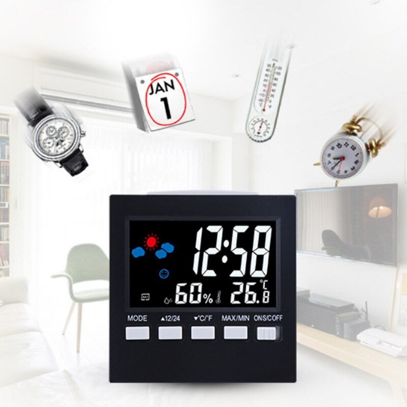 Multifunctional Perpetual Calendar Clock LED with Backlight Temperature and Humidity Display Clock