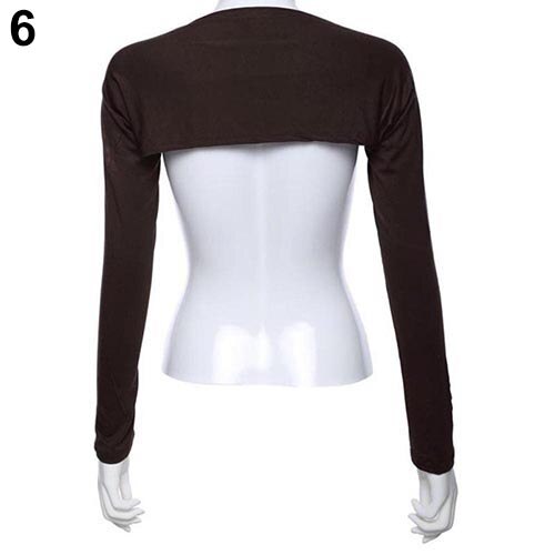 Vrouwen Solid Katoen Stretch Een Stuk Schouder Mouw Zon Arm Cover: Coffee